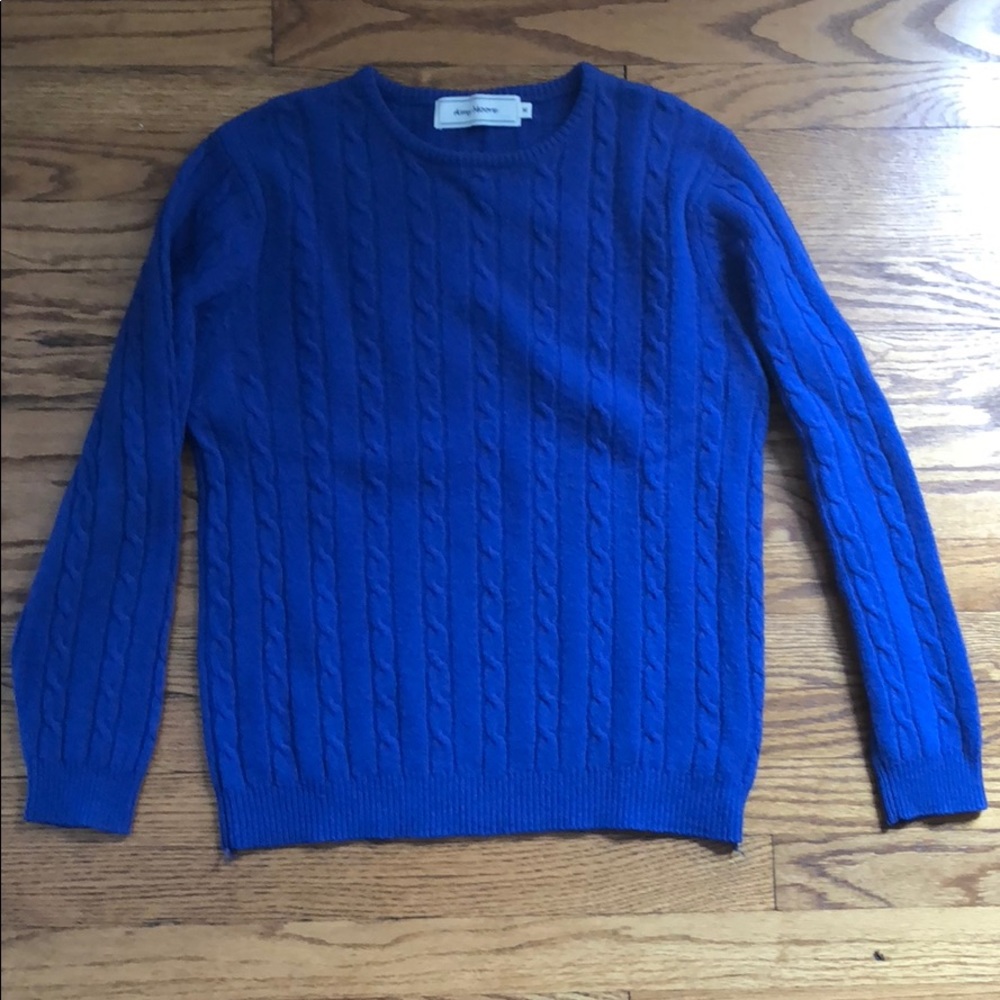 🆕 Blue Cableknit Wool Sweated